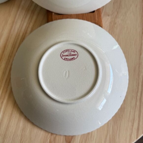 Copeland Spodes Tower Pink Tea Coffee Saucers Lot Of 2 England Floral & Scenic - Picture 5 of 9